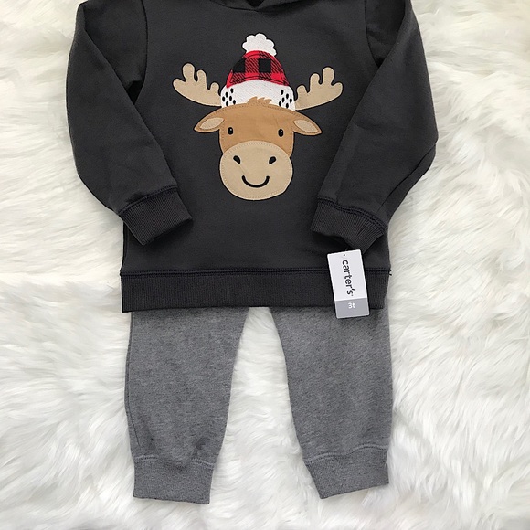 Boy’s 2 Piece Christmas Set Hoodie & Pants 3T - Picture 3 of 11